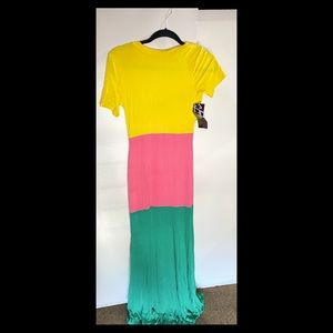 Color block maxi dress